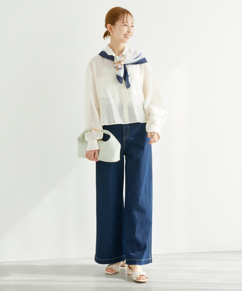 ROPE' PICNIC（ロペ ピクニック） ブラウス シャツ クロップドシアー