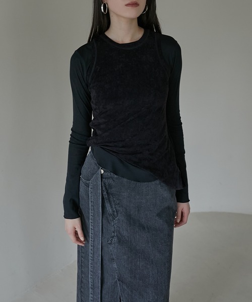 tシャツ カットアウトレイヤードトップ / Cutout Layered Top レディース