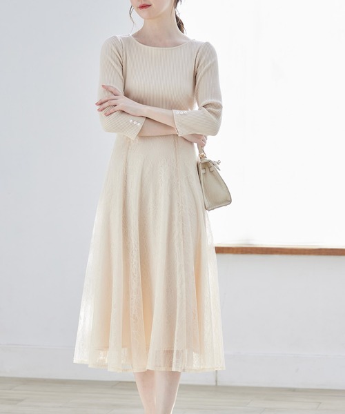tocco closet ワンピース リボン＆パール付きハイウエスト