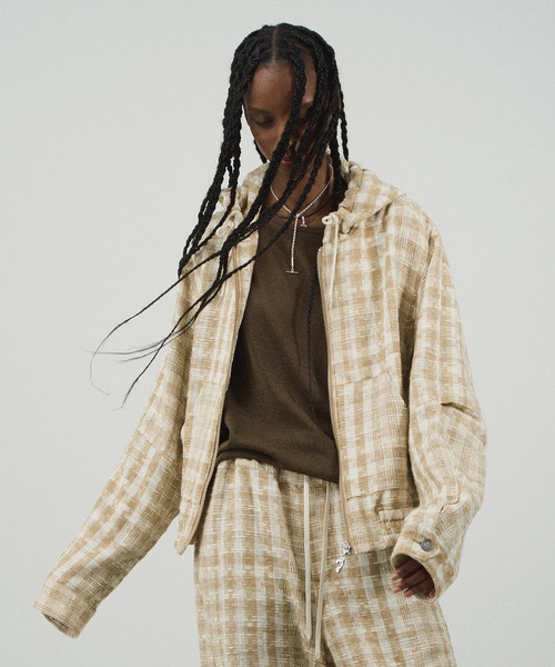 JieDa パーカー GINGHAM ZIP PARKA メンズ レディース