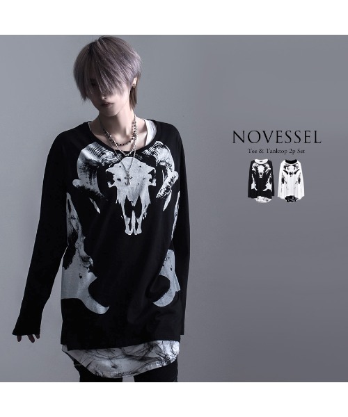 VAMPS Tシャツ リボンアクセサリーセット NOVESSEL tシャツ A'GEM/9 × .kom「NOVESSEL/ノベセル」ロンT＆