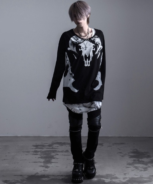 夢展望GRL ラベンダー紫タンクトップ、Tシャツ、ロンT ジーパン5着セット 高身長 綿100％ラウンドヘムロング丈Tシャツ （トールサイズ