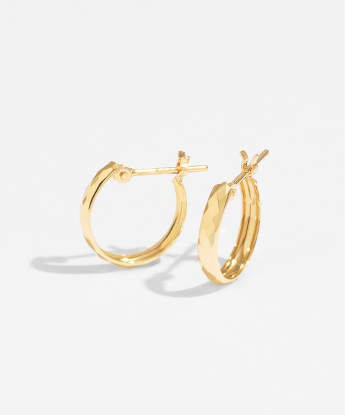 Jewel closet by L&Co. ピアス K18 カット フープ 2x10