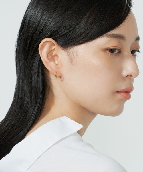 Jewel closet by L&Co. ピアス K18 カット フープ ピアス 2x10
