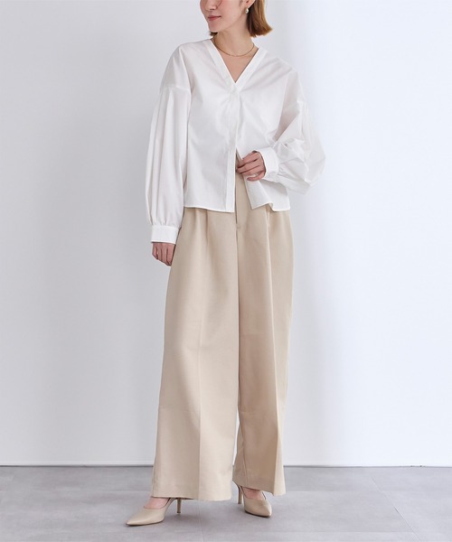 ボリュームスリーブVネックブラウス ITEMS URBANRESEARCH（アイテムズ アーバンリサーチ） ブラウス シャツ