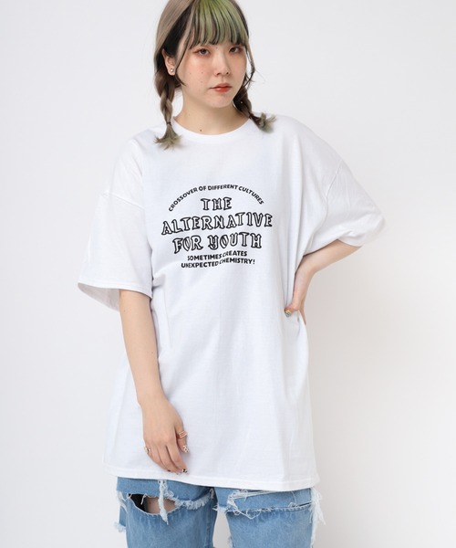 tシャツ M2419 ダンプリングキャラＴ レディース M2472 クールロゴプリント T(S ホワイト/ブラック): トップス