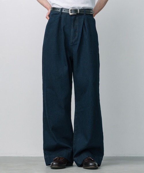LURAKU ジーンズ 「LURAKU」 tuck wide denim pants / タック