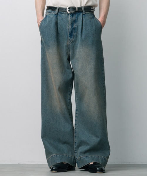 LURAKU ワイドパンツ ジーンズ tuck wide denim pants / タックワイド