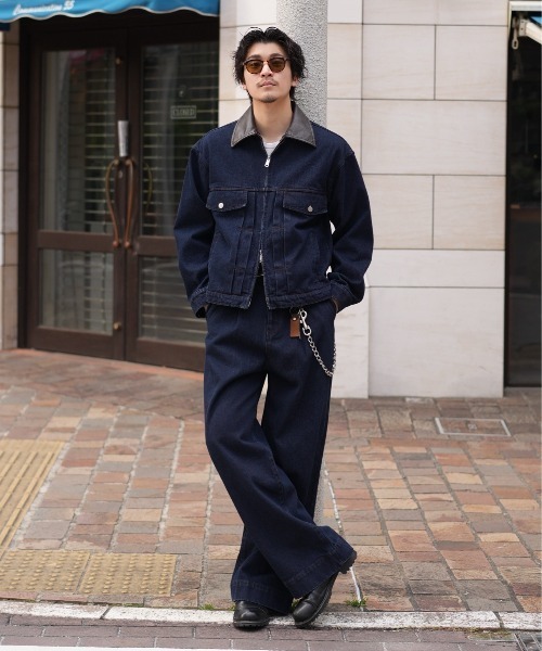 LURAKU ジーンズ 「LURAKU」 tuck wide denim pants / タック