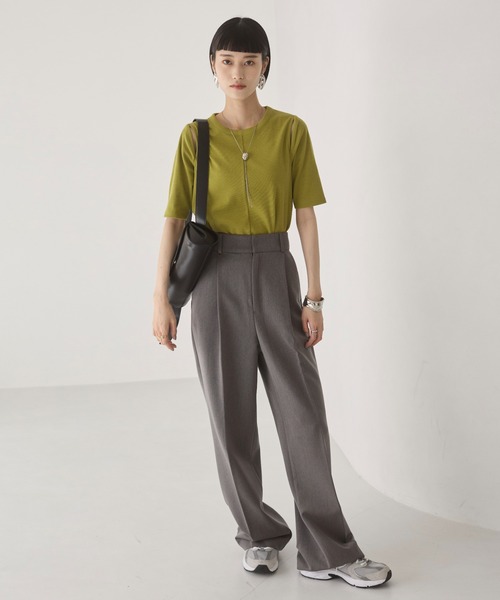 MANUEL RITZ 売れ筋商品|||マニュエル リッツ Tシャツ トップス レディース Tops Orange ANGIE tシャツ カットアウト リブトップス レディース