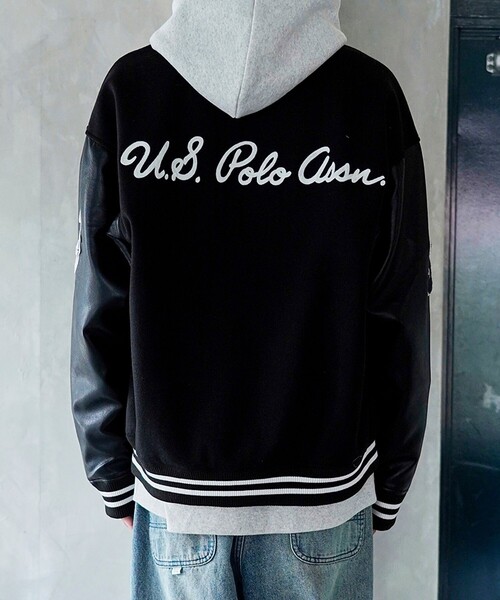 U.S. POLO ASSN.（ユーエスポロアッスン） スタジャン LARGE ブラック