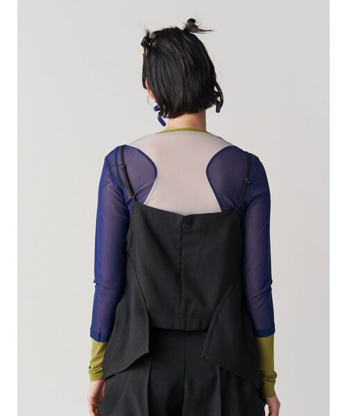 UN3D. tシャツ WAVE LINE SHEER TOP / ウェーブラインシアー