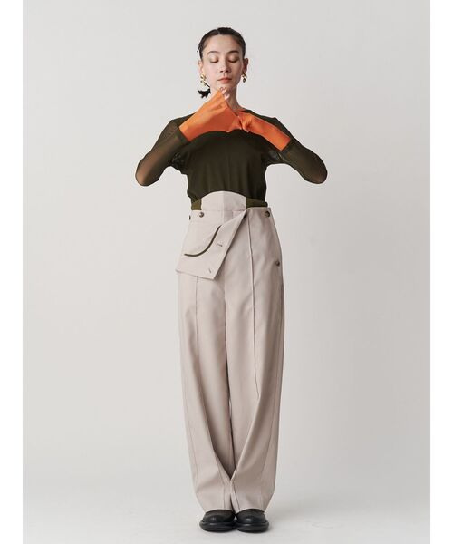 UN3D. tシャツ WAVE LINE SHEER TOP / ウェーブラインシアー