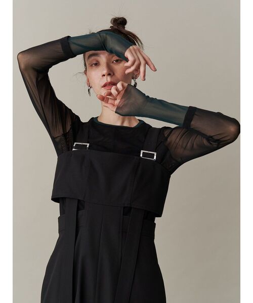UN3D. tシャツ WAVE LINE SHEER TOP / ウェーブラインシアー
