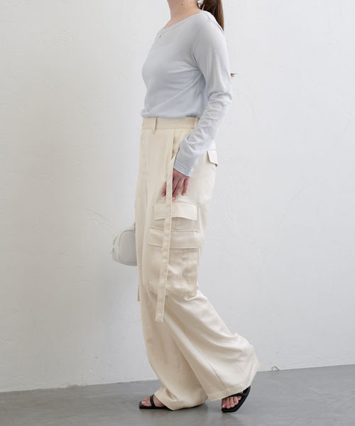 U by SPICK&SPAN カーゴパンツ サテンストリングロデオカーゴ