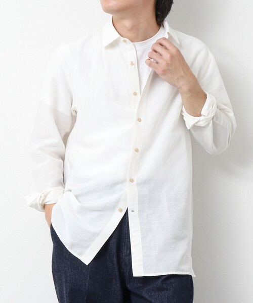 NOLLEY'S シャツ キュプラリネン レギュラーカラーシャツ 25SS
