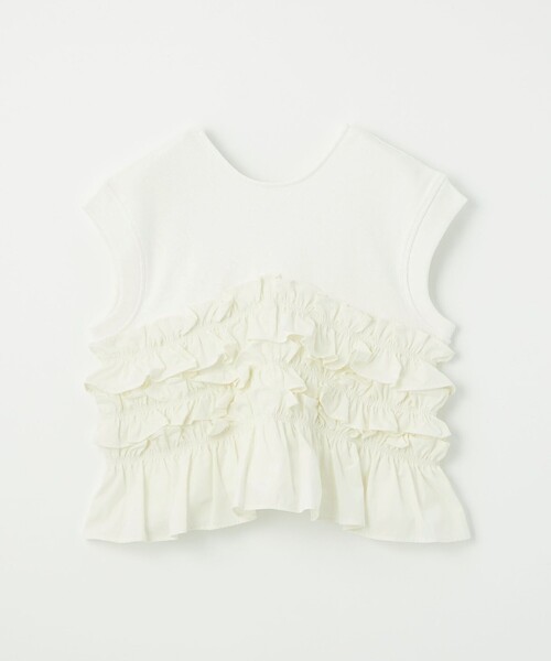 新品タグ付きEMMEL REFINES EM 　2WAY Tシャツ EMMEL REFINES tシャツ 「EMMEL REFINES」EM フライス フリル