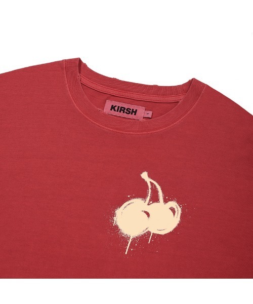 Tシャツ・カットソー KIRSH Melting cherry pigment washed t-shirt white KTMC5CTS03 MELTING CHERRY PIGMENT WASHING T-SHIRT [WHITE] - KIRSH | 60