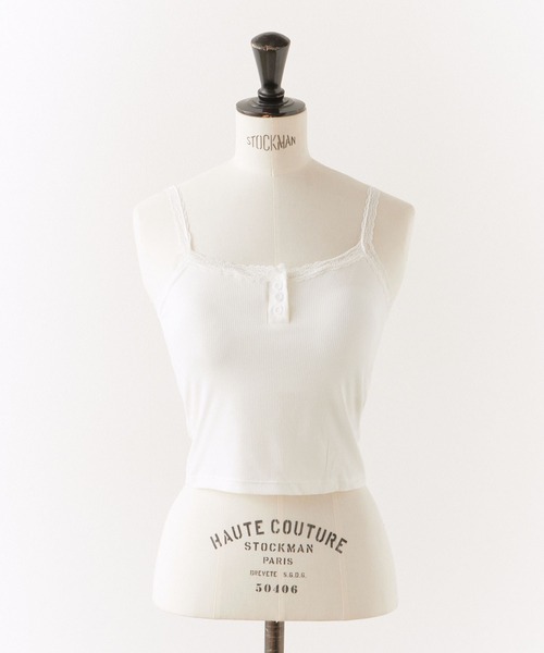 ROOP TOKYO キャミソール Feminine Front Button Lace Camisole
