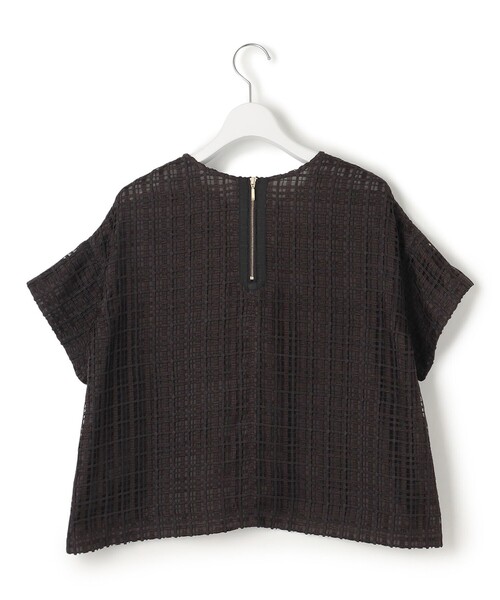 【洗える】Broche チェック レース ブラウス 23区 ブラウス シャツ 「洗える」Broche チェック レース