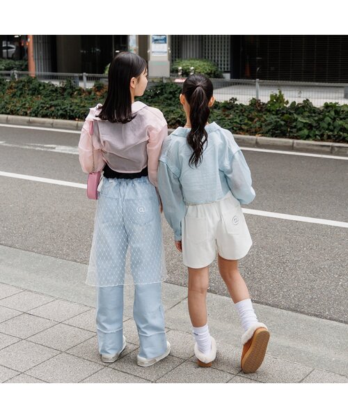 algy ブラウス シャツ クロップドシアーシャツ キッズ 子供服