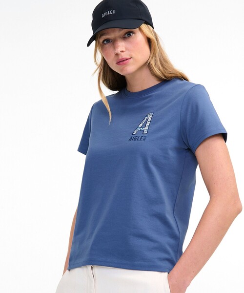 tシャツ UVカット 吸水速乾 リバティプリントロゴ半袖Tシャツ / フラワー 花柄 レディース