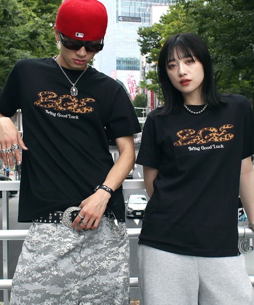 BGL tシャツ LEOPARD LOGO TEE / ヒョウ柄 / レオパード / アップリケ