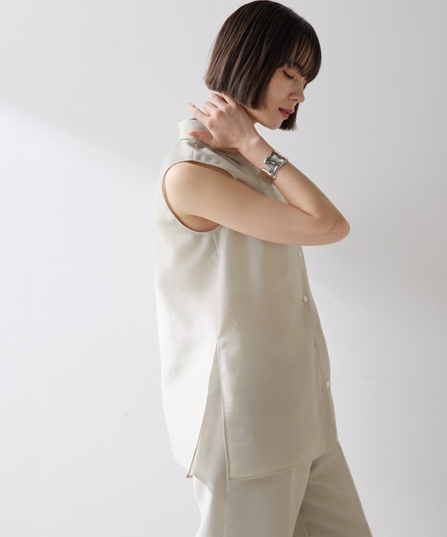 Whim Gazette ブラウス シャツ シアーノースリーブシャツ