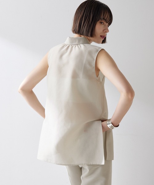 Whim Gazette ブラウス シャツ シアーノースリーブシャツ