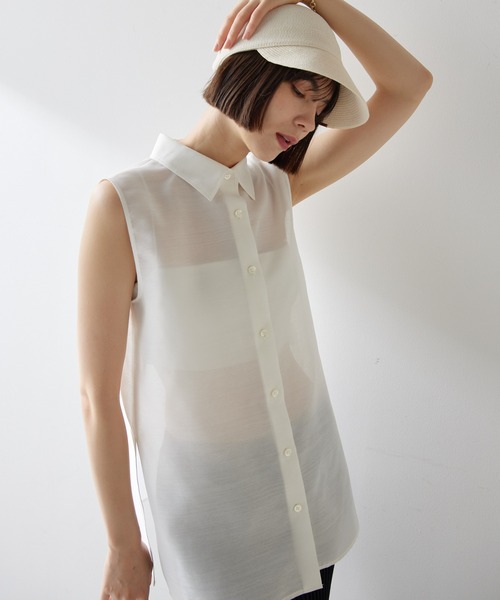 ブラウス シャツ ノースリーブシアーシャツ レディース BEAUTY＆YOUTH UNITED ARROWS ブラウス シャツ ドット