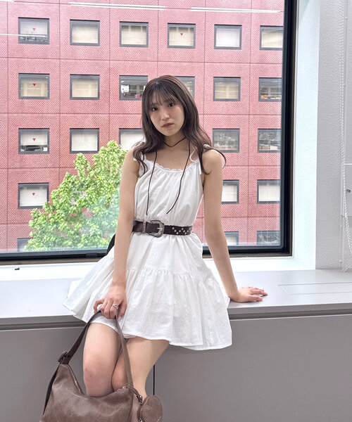 M-LINE ワンピース 「mline」コットンレース キャミワンピ