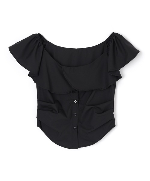 M DOLLY ブラウス シャツ frill front button blouse/フリルフロント