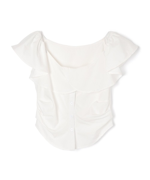 M DOLLY ブラウス シャツ frill front button blouse/フリルフロント