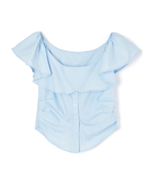 M DOLLY ブラウス シャツ frill front button blouse/フリルフロント