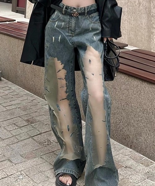 Sibra（シブラ） ワイドパンツ ジーンズ デニム デニムパンツ