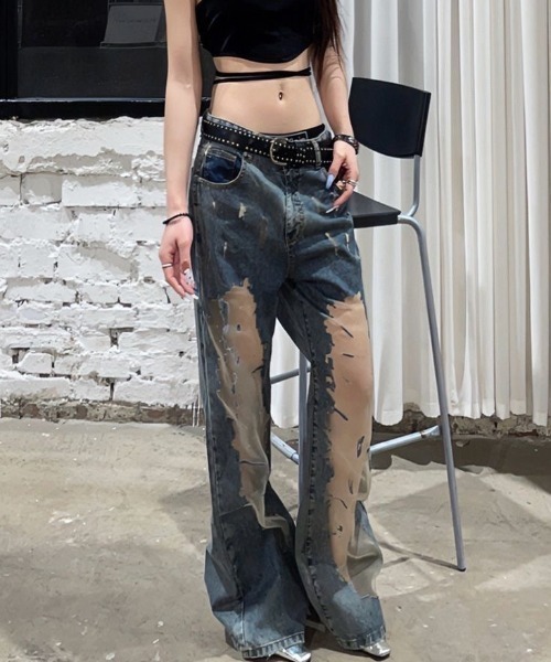 Sibra(シブラ) ジーンズ デニム デニムパンツ クラッシュ×シアー Sibra(シブラ) ジーンズ デニム デニムパンツ クラッシュ×シアー