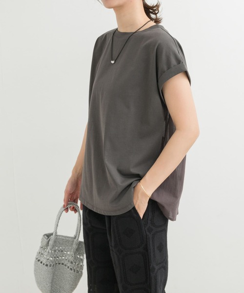 tシャツ シャーリング布帛ドッキングプルオーバー レディース URBAN RESEARCH DOORS tシャツ シャーリング布帛ドッキング