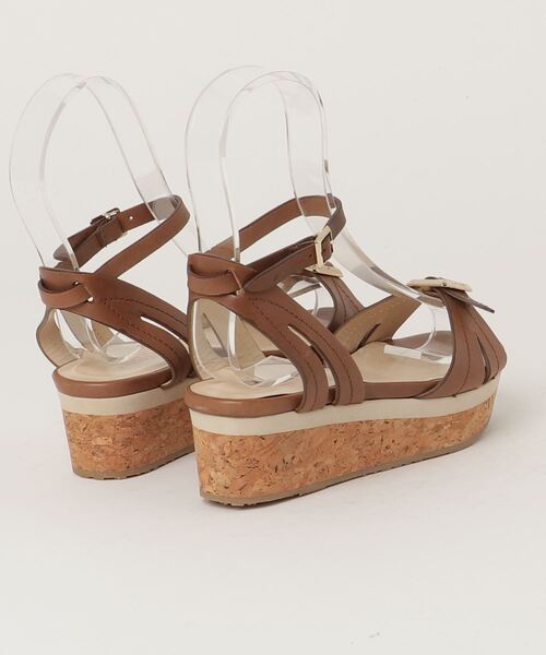 【美品】JIMMY CHOO ジミーチュウ レザー ブラウン サンダル JIMMY CHOO 「JIMMY CHOO」 ヒールサンダル 34 ブラウン