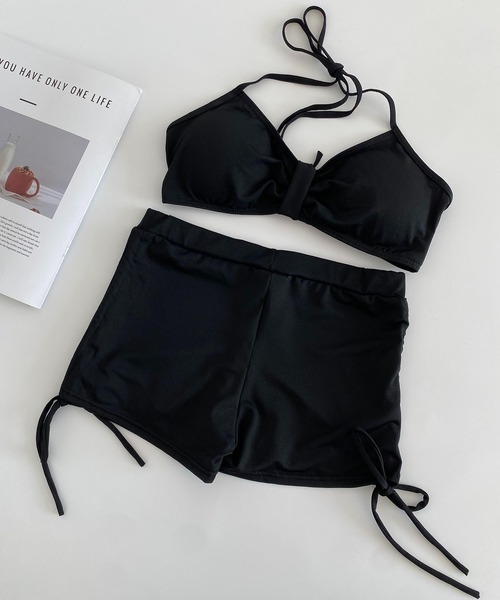 新品ブラック編み込みビキニ セパレート水着3点セット MAISON DE THERESE（メゾン ド テレーズ） 水着 水着セパレート3点