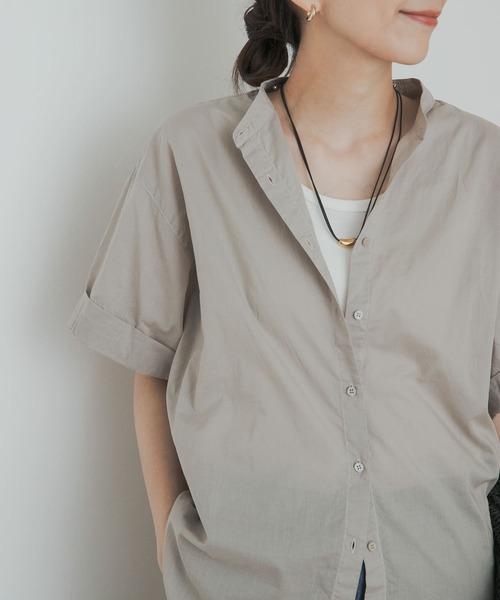 URBAN RESEARCH DOORS ブラウス シャツ 製品染めロールスリーブ