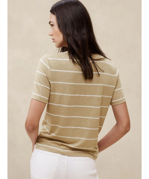 「BANANA REPUBLIC FACTORY STORE」 半袖Tシャツ L ベージュ レディース_画像3