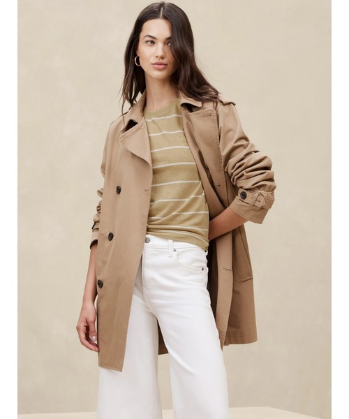 「BANANA REPUBLIC FACTORY STORE」 半袖Tシャツ L ベージュ レディース_画像4