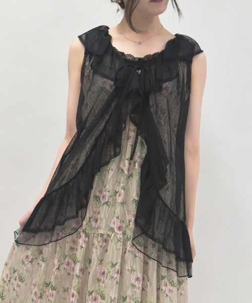 axes femme（アクシーズ ファム） カーディガン ミドル丈ドット