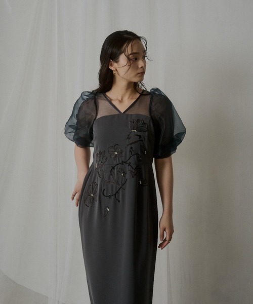 スーツ・フォーマル・ドレス LE'RURE Cotton race souffle sleeve dress Cotton race souffle sleeve dress|LE'RURE
