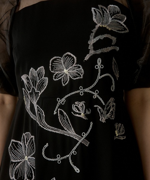 新品　LE'RURE リルアー　Puffsleeve onepiece LE'RURE ドレス Puffsleeve embroidery dress : ZOZOTOWN Yahoo