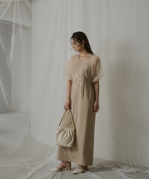 LE'RURE 　ドレス Ruffle tulle airy dress|LE'RURE