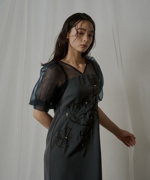 LE'RURE ドレス Puffsleeve embroidery dress : ZOZOTOWN Yahoo