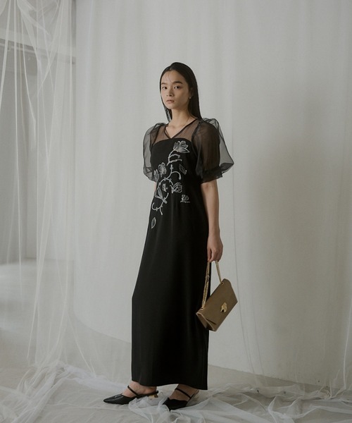 LE'RURE ドレス Puffsleeve embroidery dress : ZOZOTOWN Yahoo