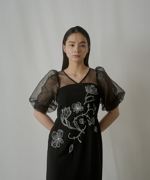 LE’RURE Puffsleeve embroidery dress LE'RURE ドレス Puffsleeve embroidery dress : ZOZOTOWN Yahoo