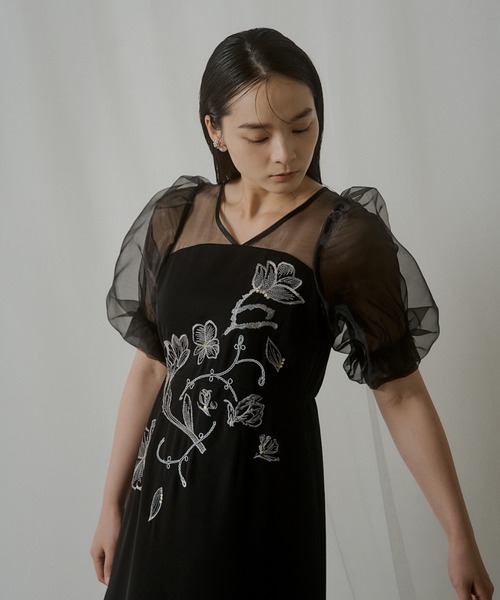LE'RURE ドレス Puffsleeve embroidery dress : ZOZOTOWN Yahoo